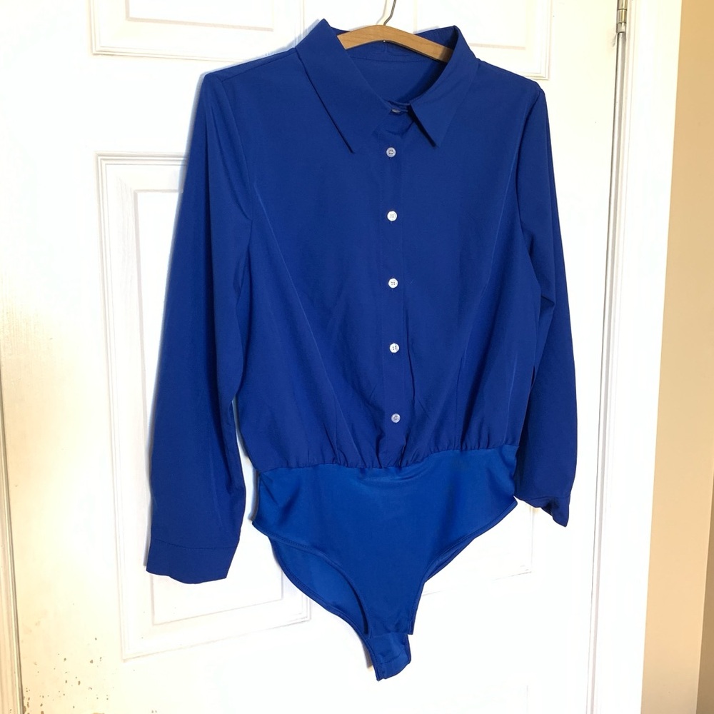 ⚡️3 for 25⚡️ SHEIN Royal Blue Button-Up Bodysuit - Size 0XL
